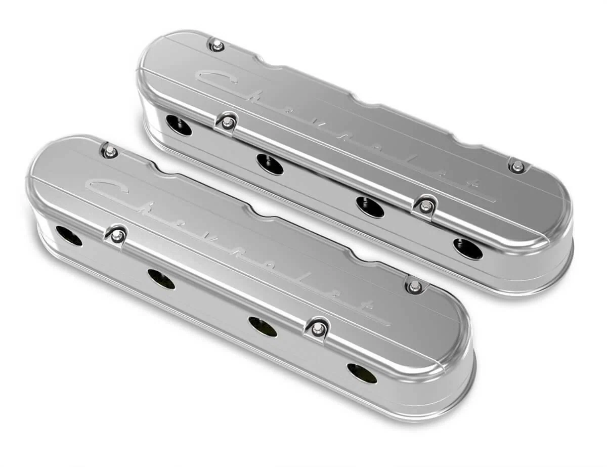 2-Pc LS Chevrolet Script Valve Covers - Polished Finish - 241-176